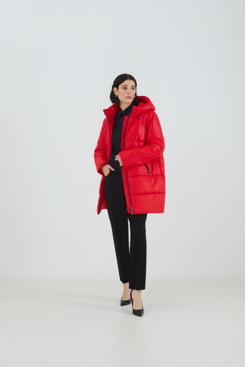 Женское пальто Elema 5-12824-1-170 красный/тёмно-синий