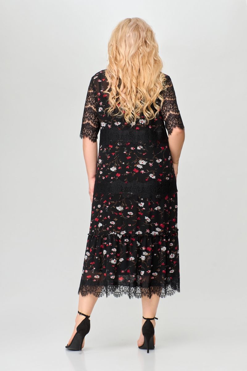 Платья Svetlana-Style 1505 черный+красные_цветы