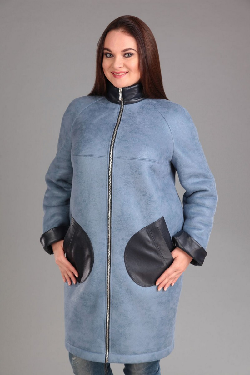 Женское пальто IVA 864 голубой