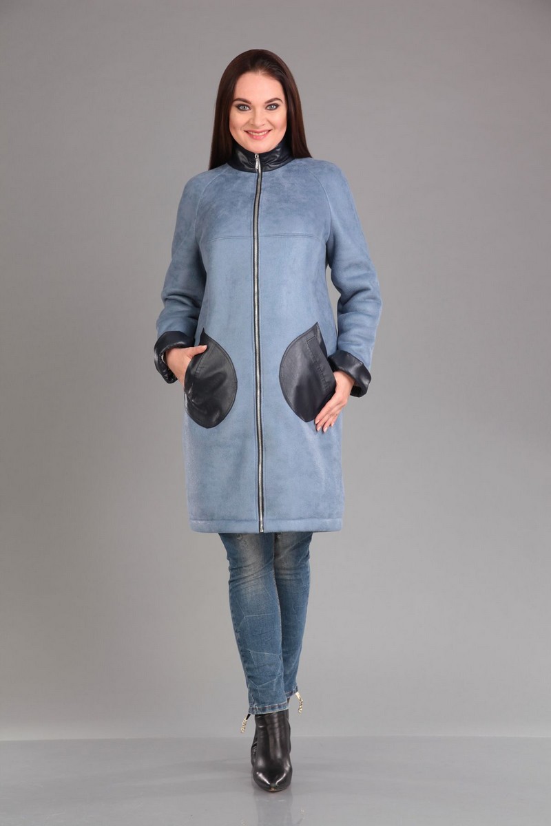 Женское пальто IVA 864 голубой