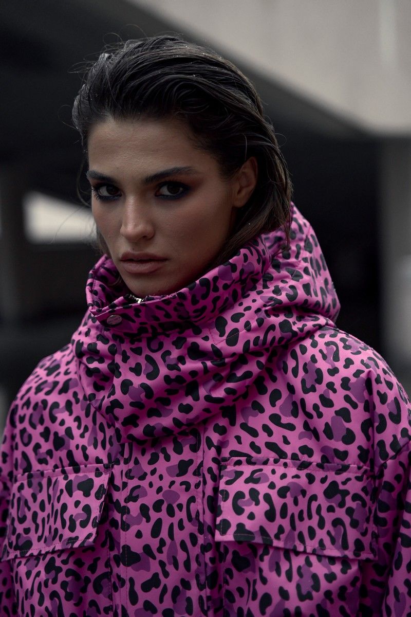 Женская куртка RAWR 419 розовый_леопард