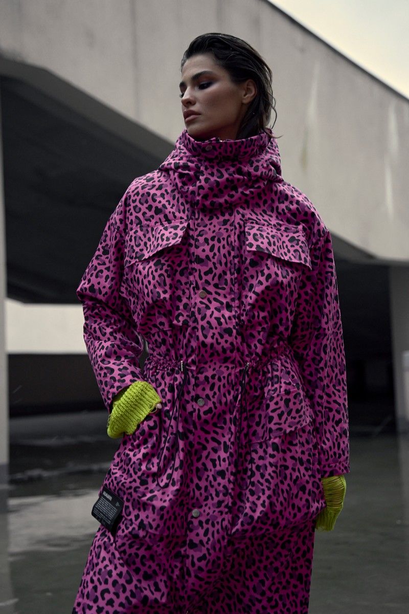 Женская куртка RAWR 419 розовый_леопард