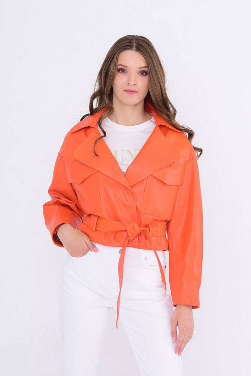 Женская куртка InterFino 97-2022 оранжевый