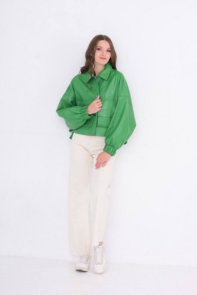 Женская куртка InterFino 105-2022 зеленый