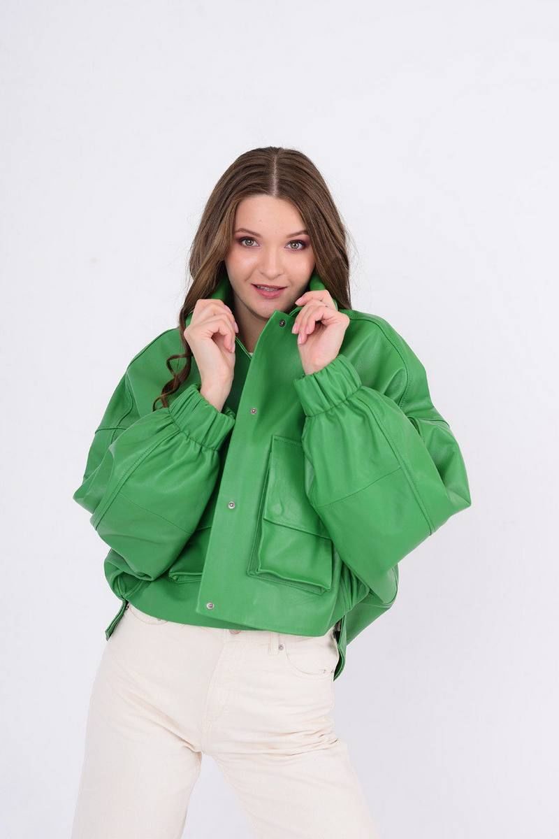 Женская куртка InterFino 105-2022 зеленый