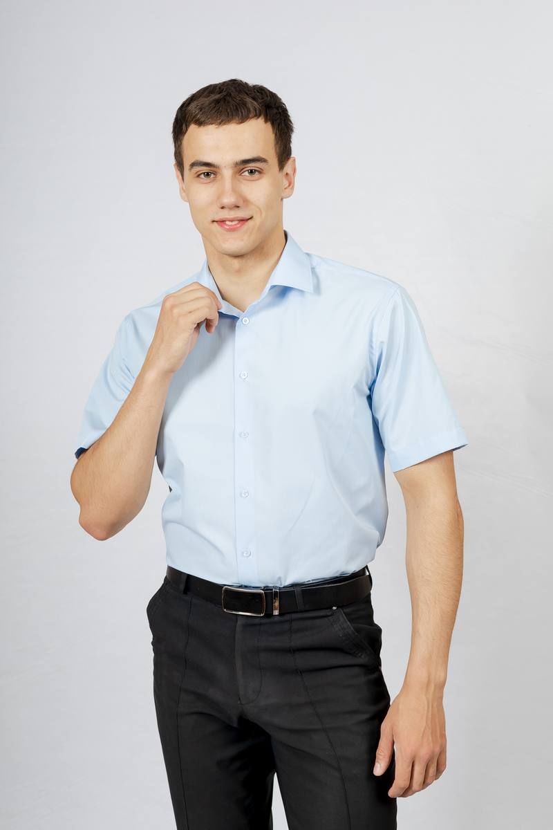 Рубашки с коротким рукавом Nadex 01-036122/204-23_170-176 небесно-голубой