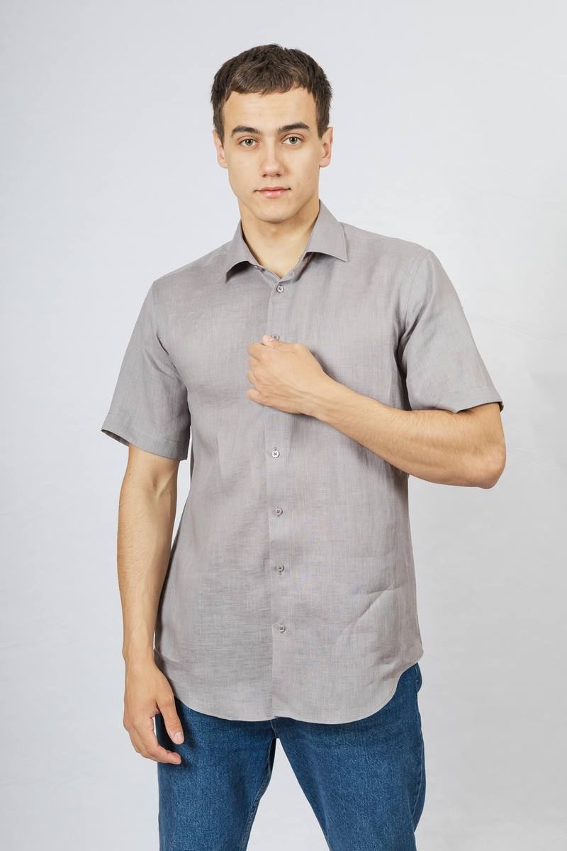 Рубашки с коротким рукавом Nadex 01-036122/210-23_170-176 серо-бежевый