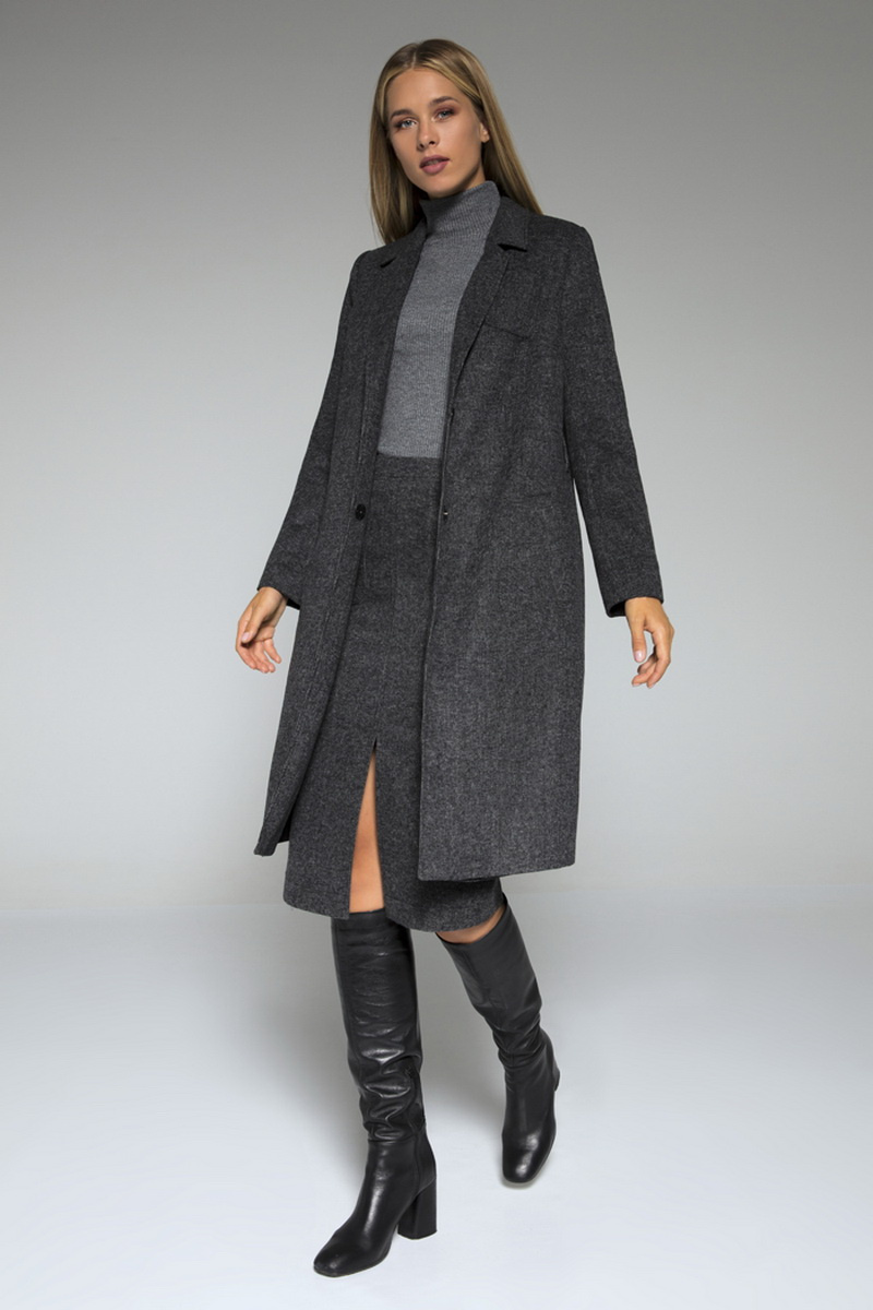 Женское пальто LaVeLa L70000 темно-серый