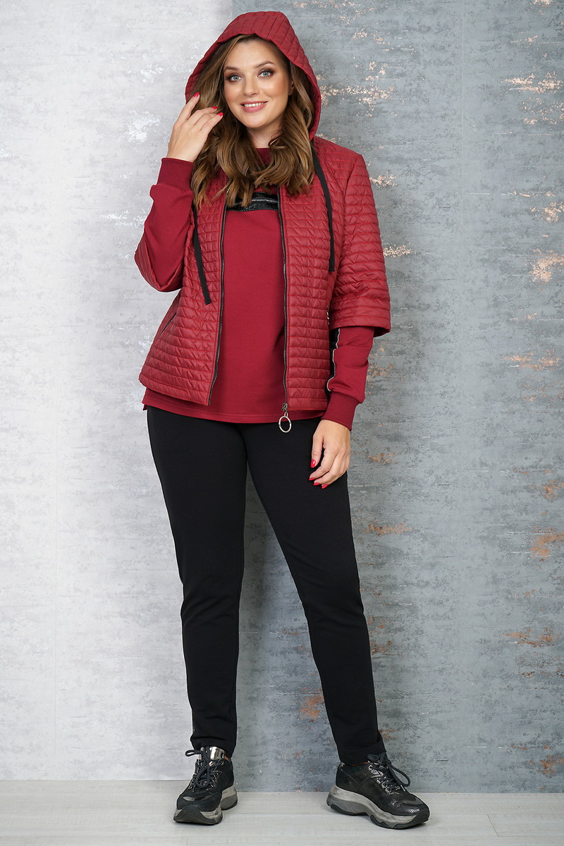 Женский комплект с курткой Белтрикотаж 4209 красный+черный