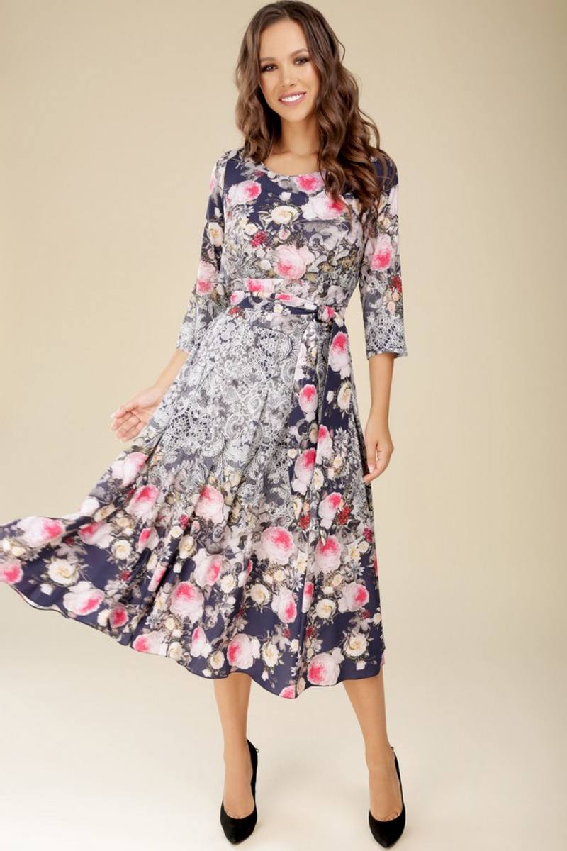 Платья Teffi Style L-1217 розовые_цветы