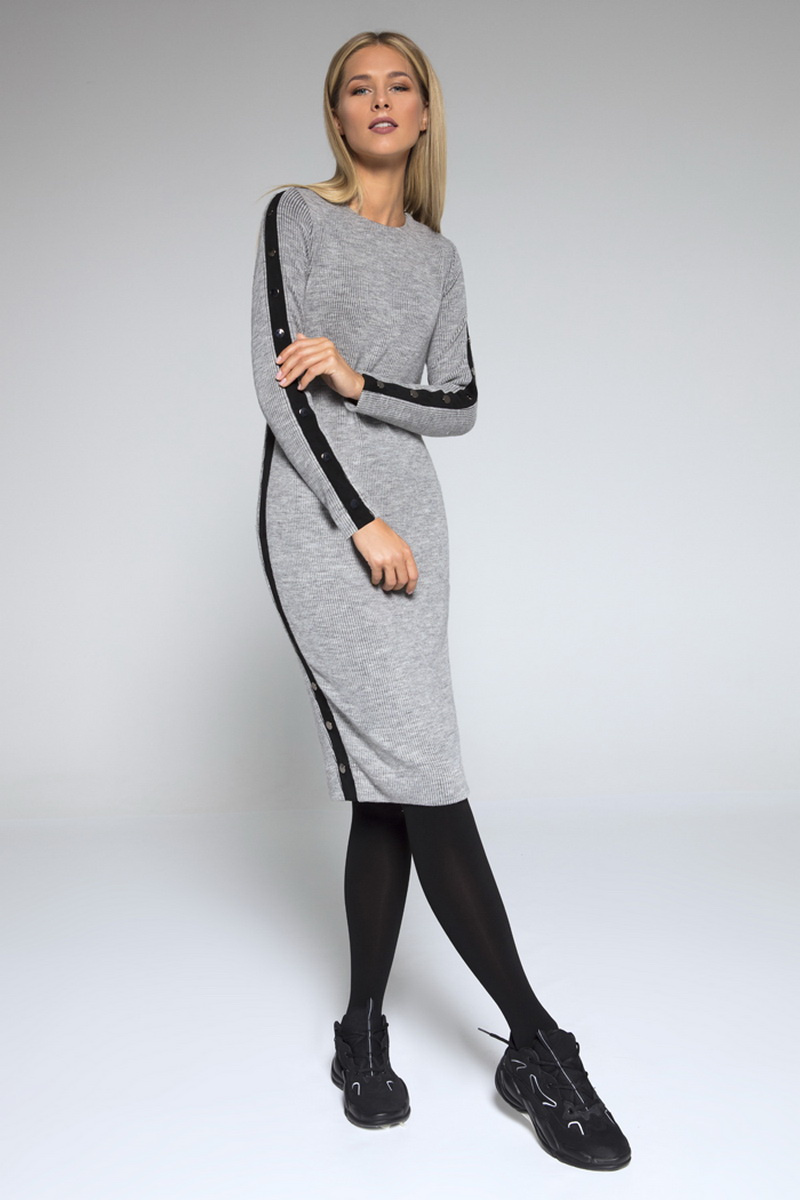 Платье LaVeLa L10046 серый/черный