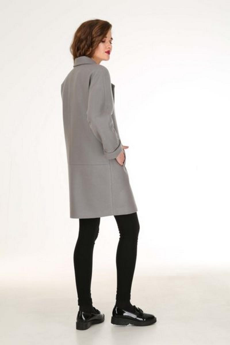Женский комплект с пальто Диомант 1141 серый+шарф