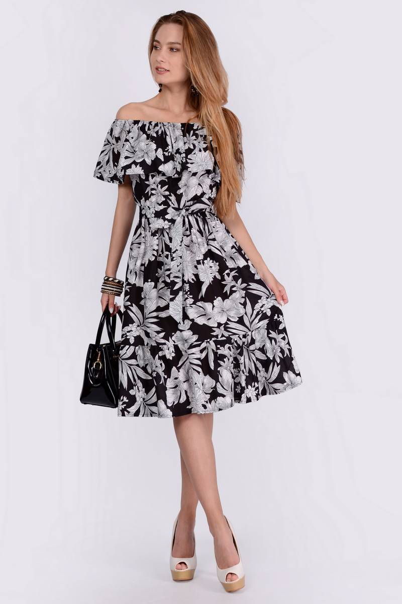 Платье PATRICIA by La Cafe NY1756 черный,белый