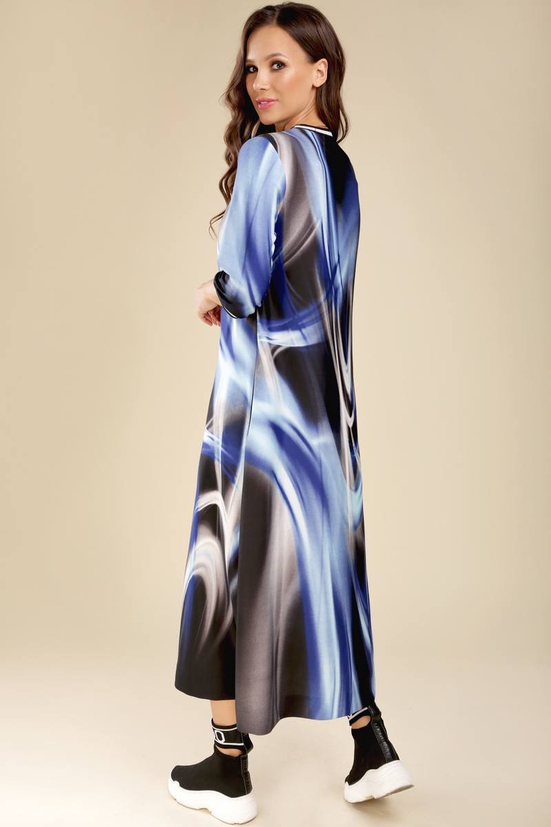 Платье Teffi Style L-1432 синие_разводы