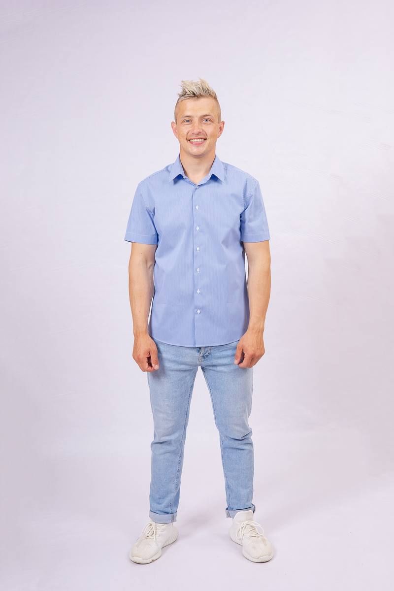 Рубашки с коротким рукавом Nadex 01-047521/307-23_182-188 голубо-белый