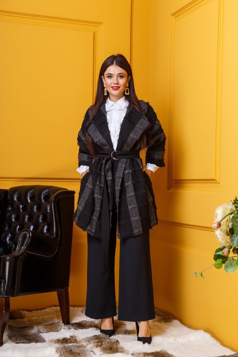 Женское пальто Anastasia 330 черно-серый