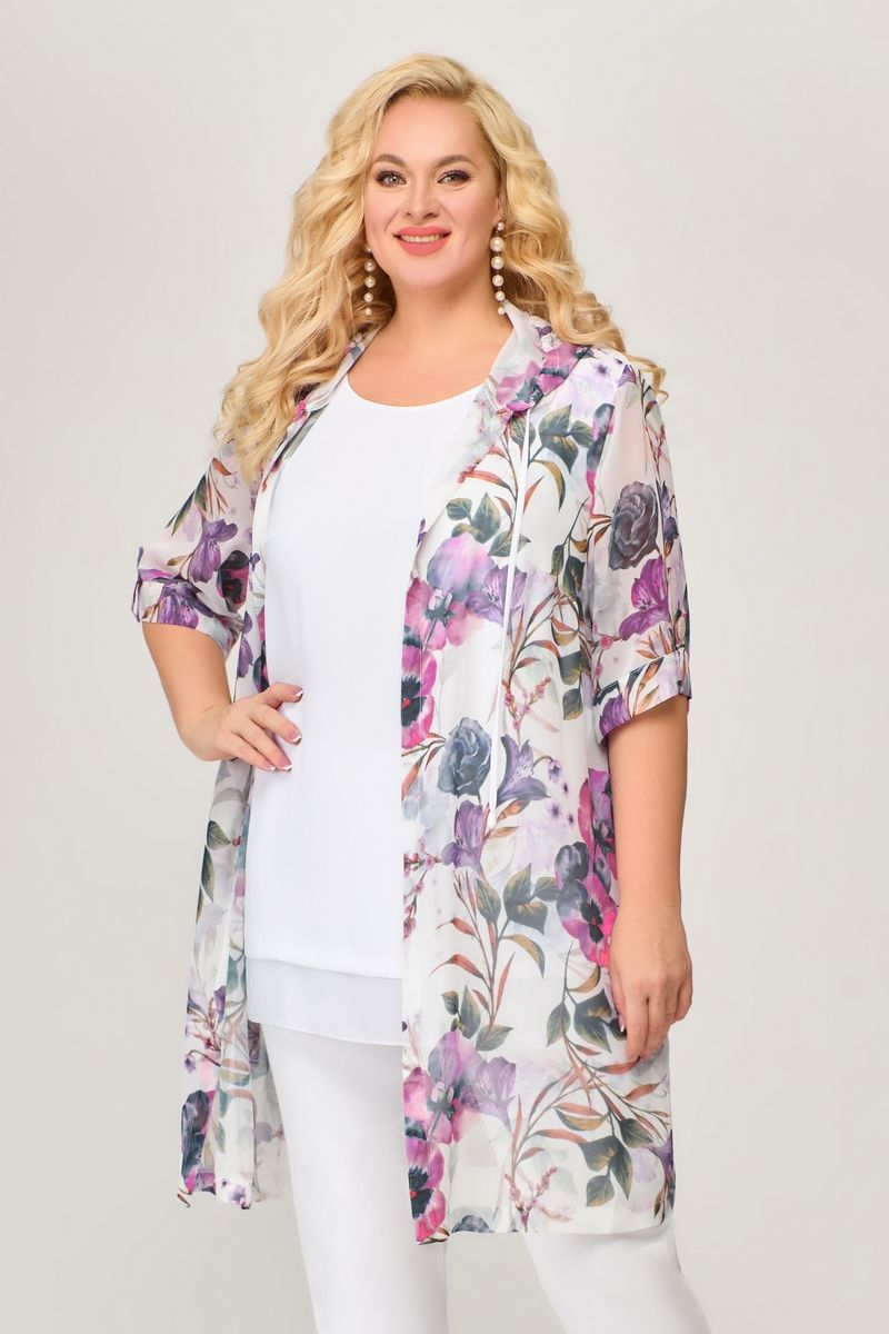 Комплект с блузой Svetlana-Style 1679 белый+цветы