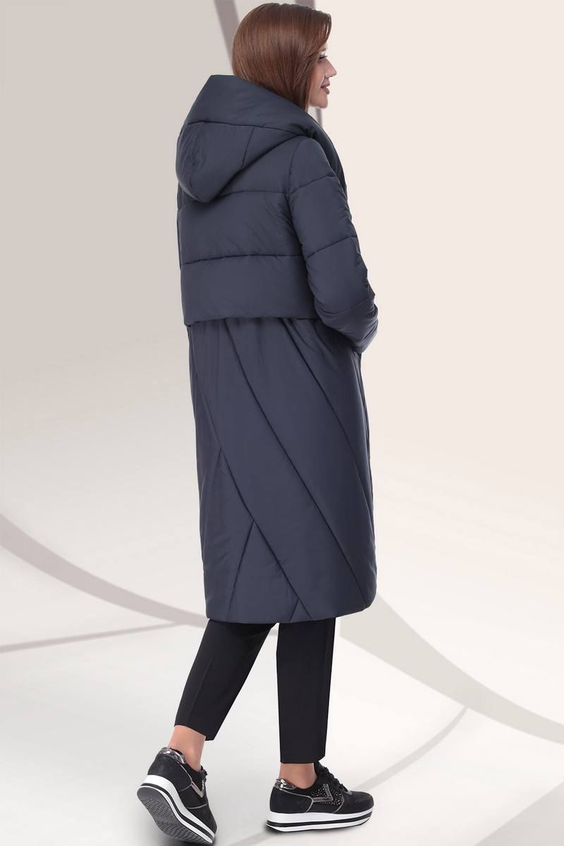 Женское пальто LeNata 11043 темно-синий