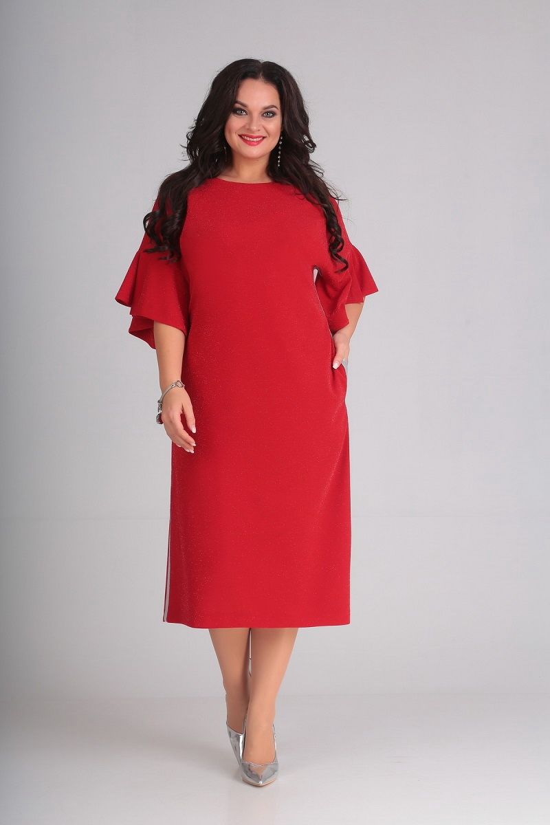 Платье Andrea Style 00125 красное