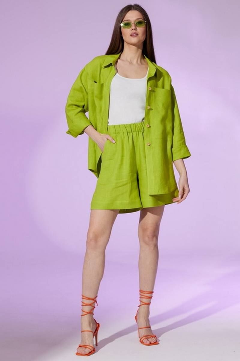 Женский комплект с шортами Faufilure С1389 зеленый