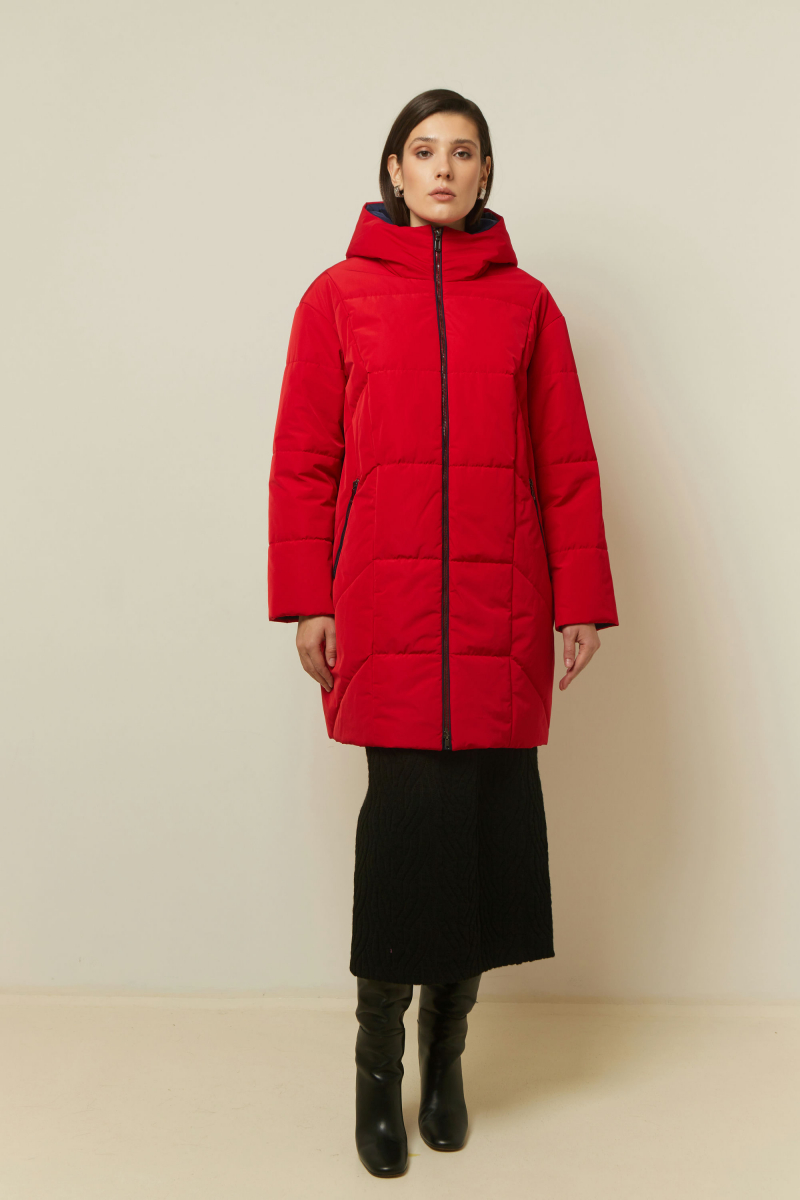 Женское пальто Elema 5-12784-1-164 красный/синий
