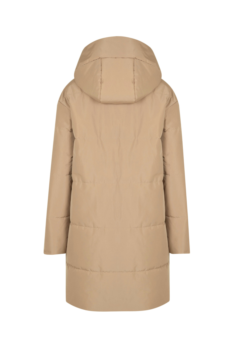 Женское пальто Elema 5-12784-1-170 бежевый/серый