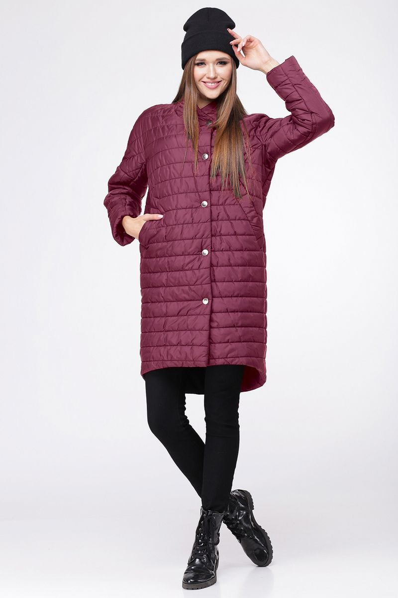 Женское пальто LadisLine 1147 бордо