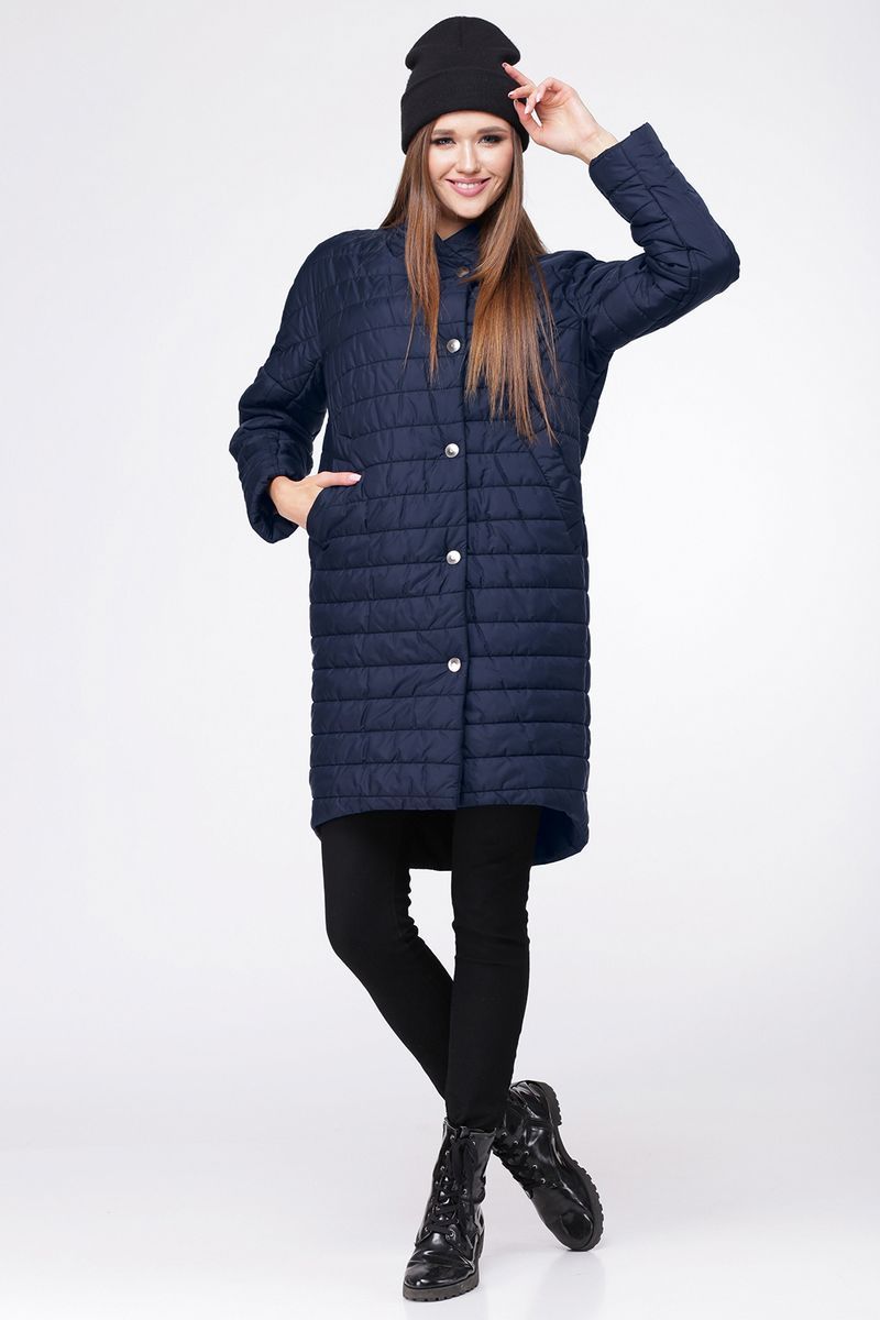 Женское пальто LadisLine 1147 темно-синий
