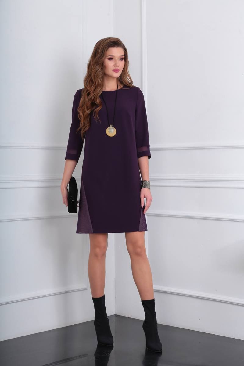 Платье Viola Style 0890 ежевика