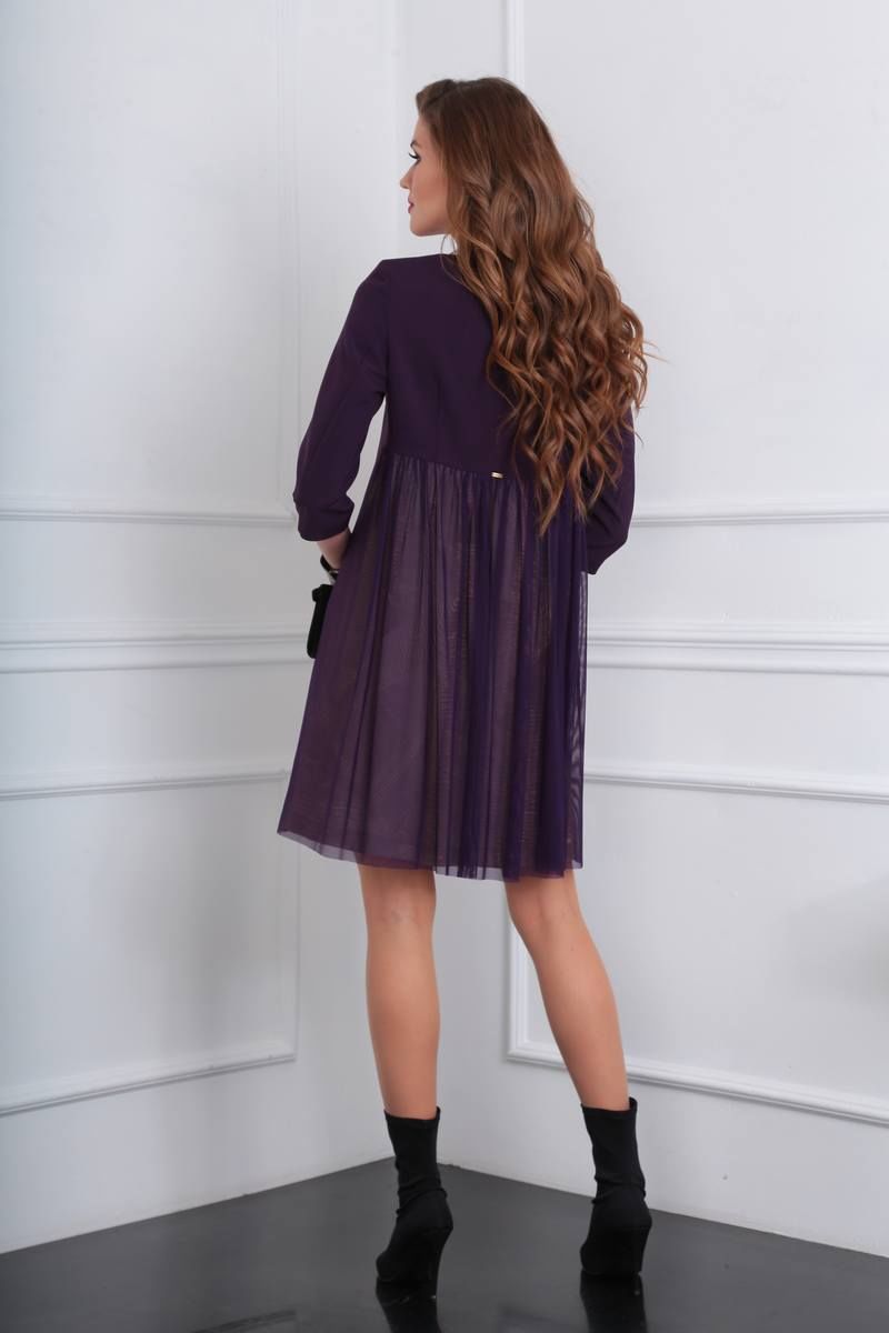 Платье Viola Style 0890 ежевика