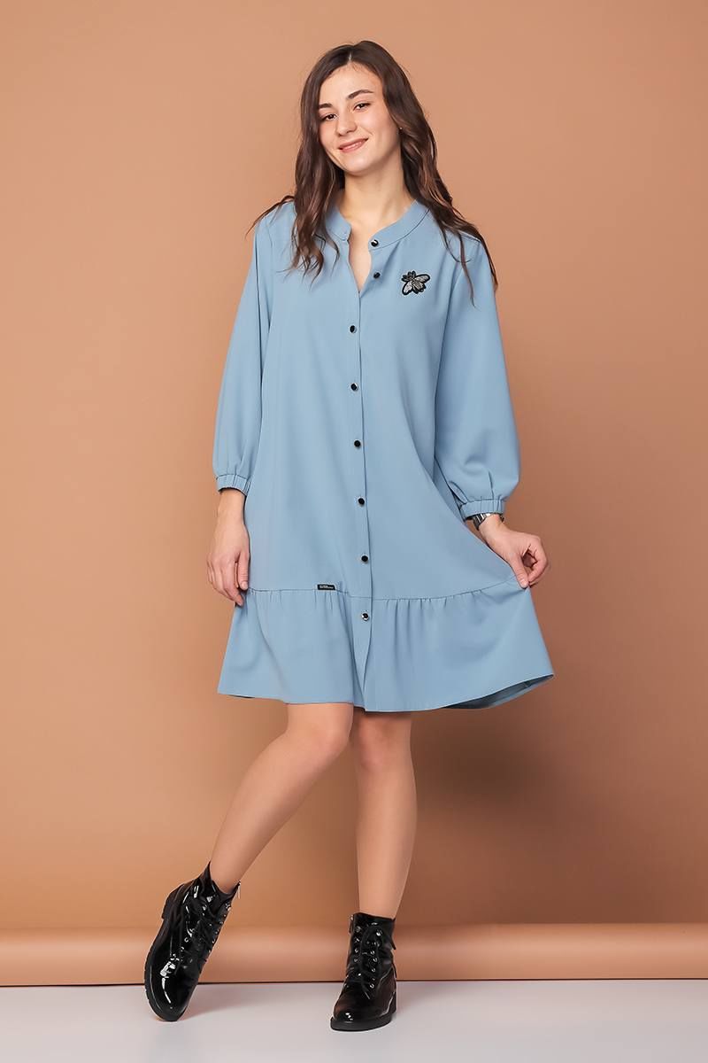 Платье Соджи 422 серо-голубой