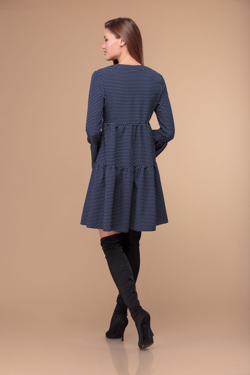 Платье Svetlana-Style 1336 синий+белый_горох