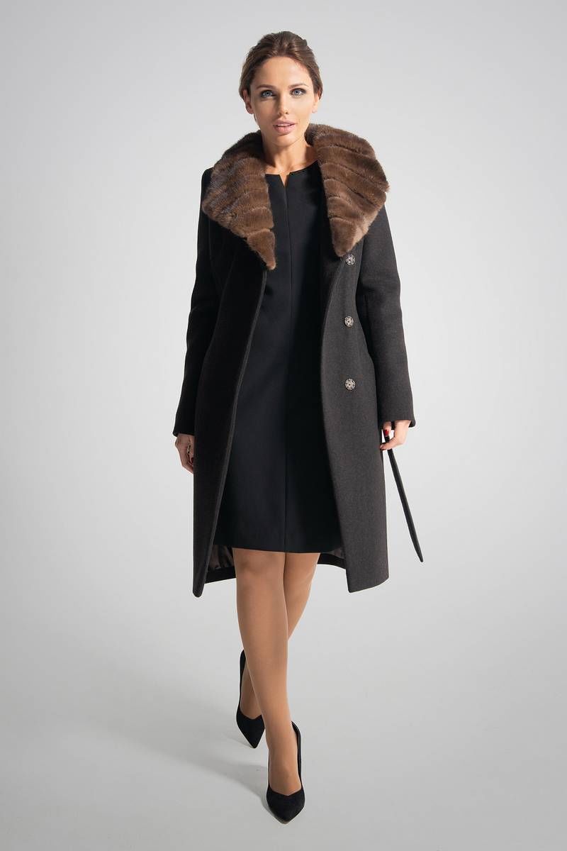 Женское пальто Gotti 117-28м коричневый
