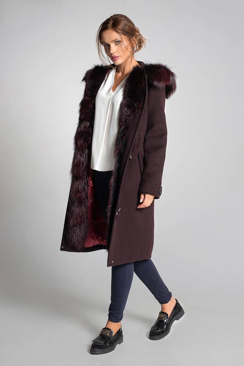 Женское пальто Gotti 163-6м бордовый