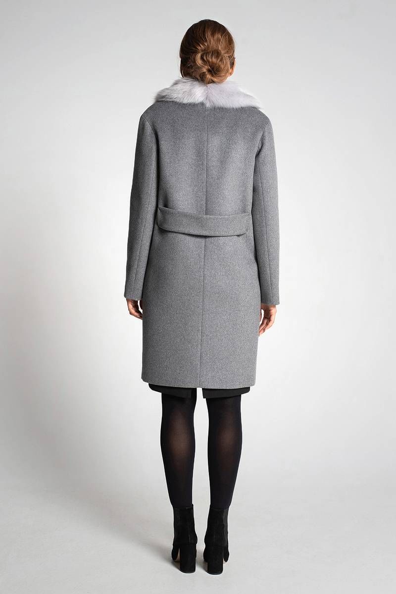 Женское пальто Gotti 192-1м серый-меланж