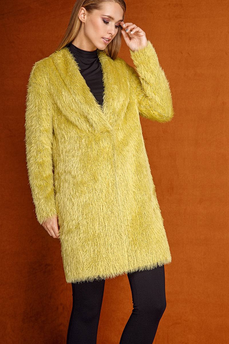 Женское пальто LaVeLa L7095 горчичный