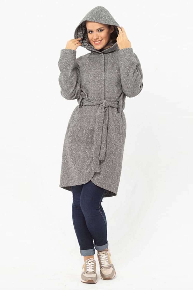 Женское пальто Arisha 8067 серый