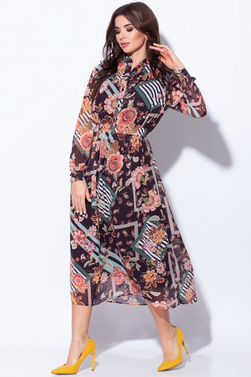 Платье LadisLine 1190 крупные_цветы