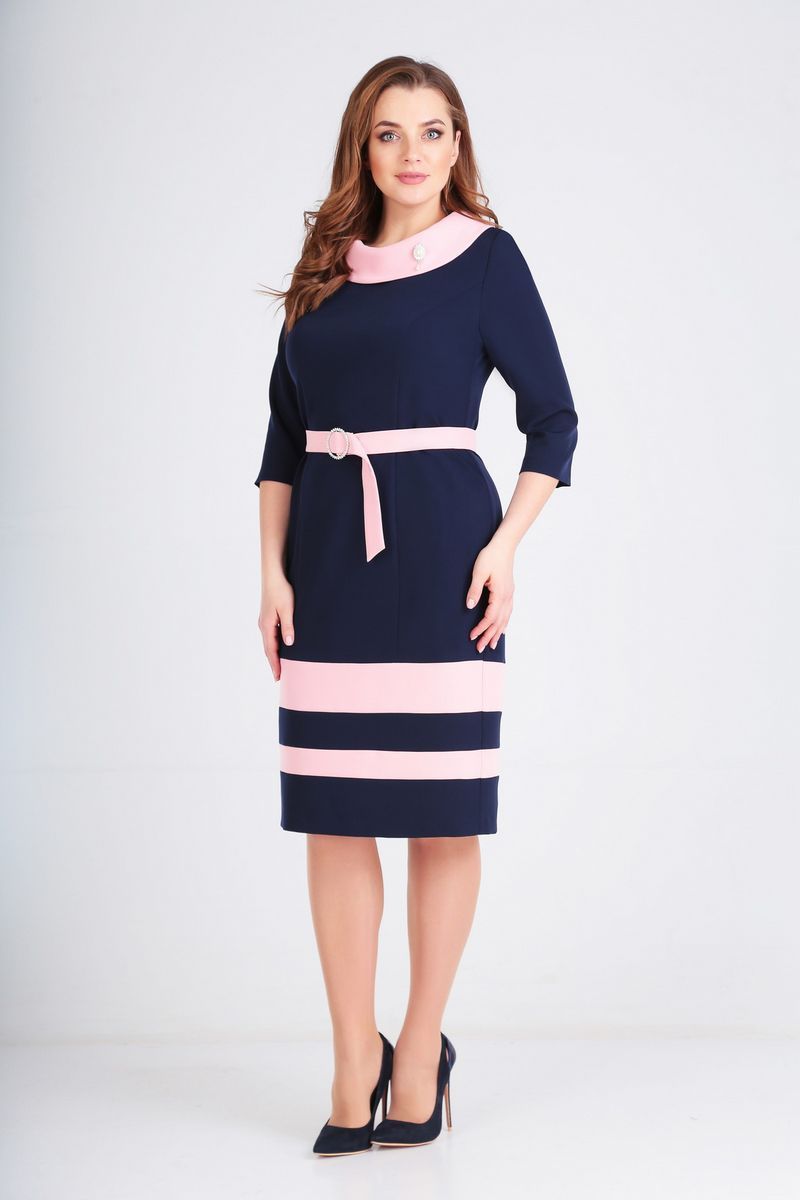 Платья Lady Line 462 синий+розовый
