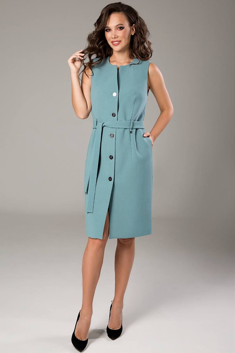 Платье Teffi Style L-1460 дымчато-голубой