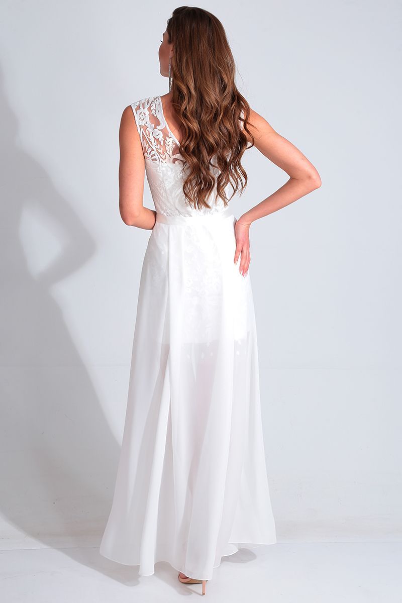 Платье со съемной юбкой Golden Valley 4377 молочный