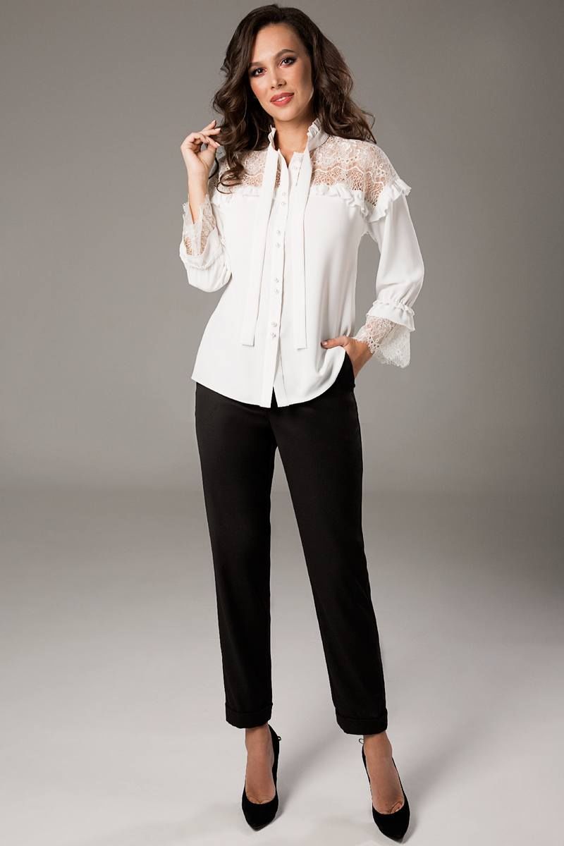 Блузы Teffi Style L-1473 молочный