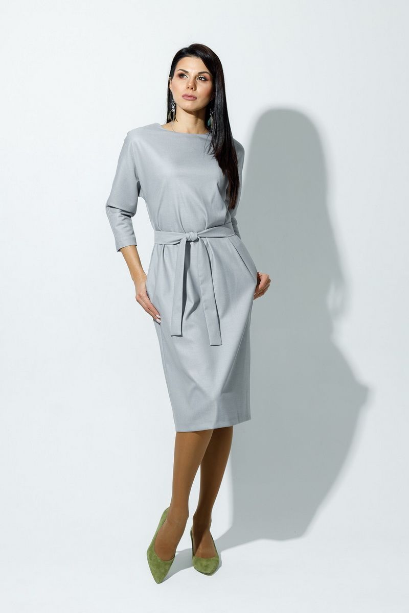 Платье с поясом YFS 6116 серый