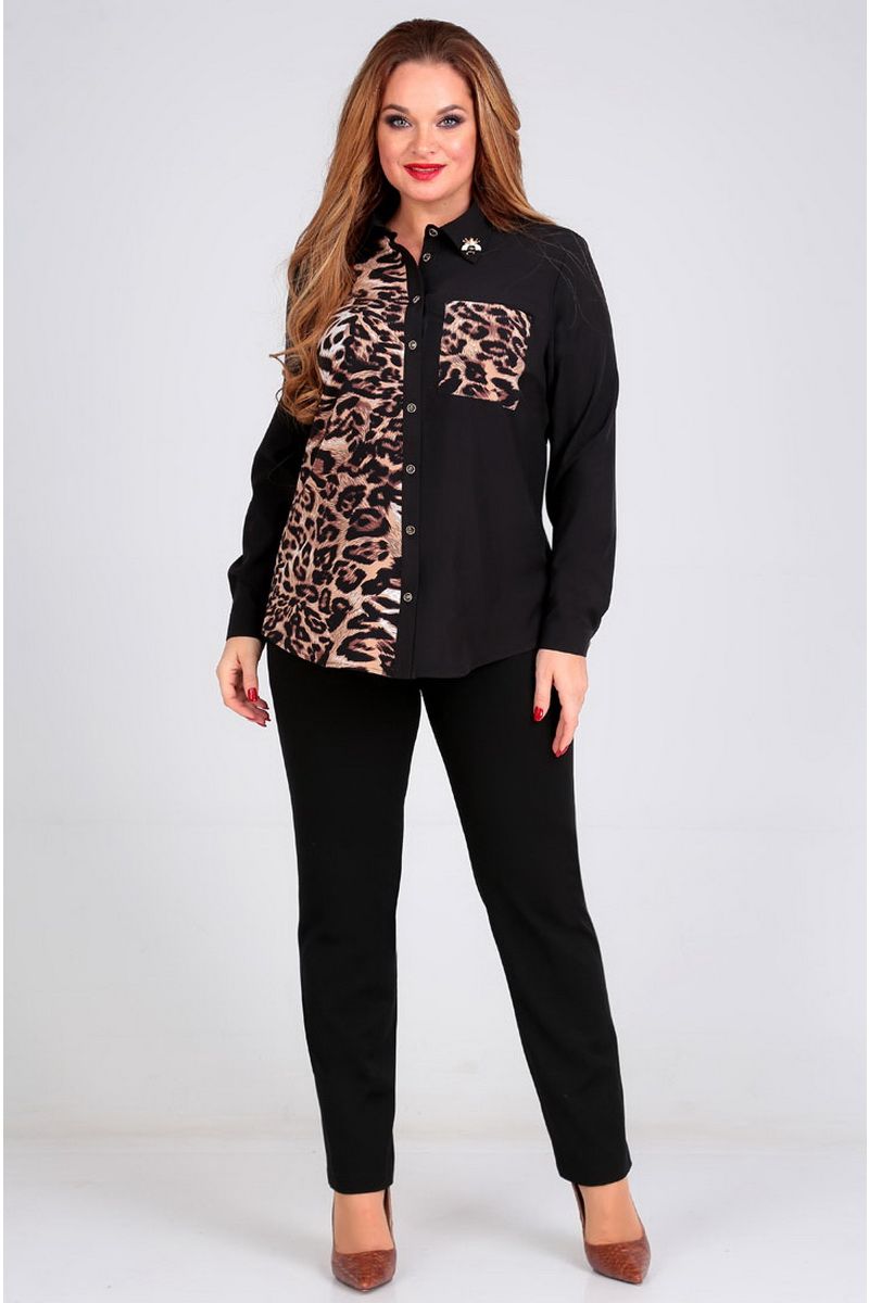 Блузы Таир-Гранд 62364 черный-леопард