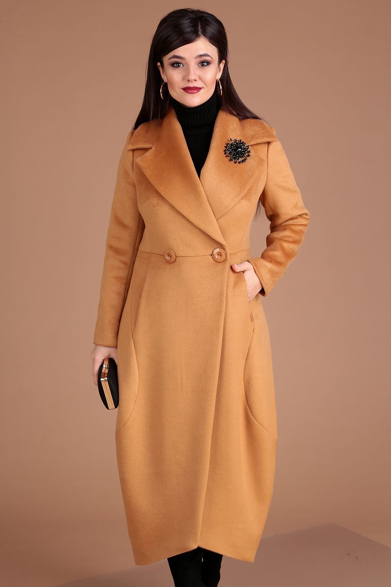 Женское пальто Мода Юрс 2519-1 кэмел