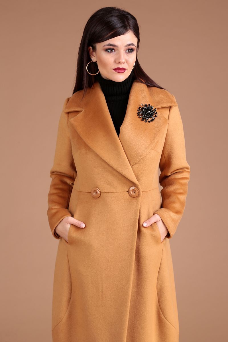 Женское пальто Мода Юрс 2519-1 кэмел