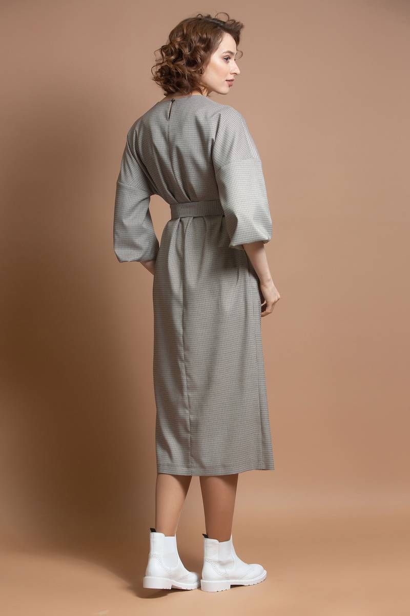 Платье Ivera 763 белый, хаки, коричневый