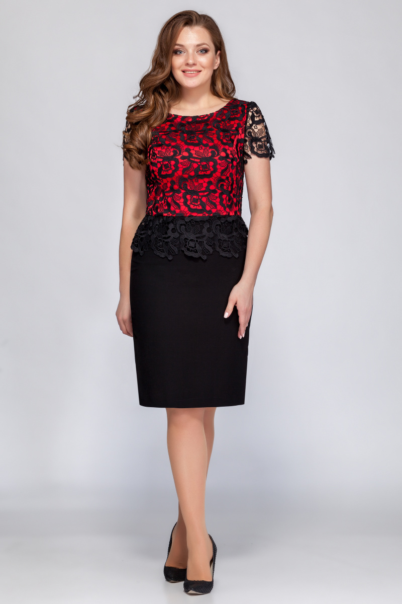 Платья Pama Style 649 черный+красный