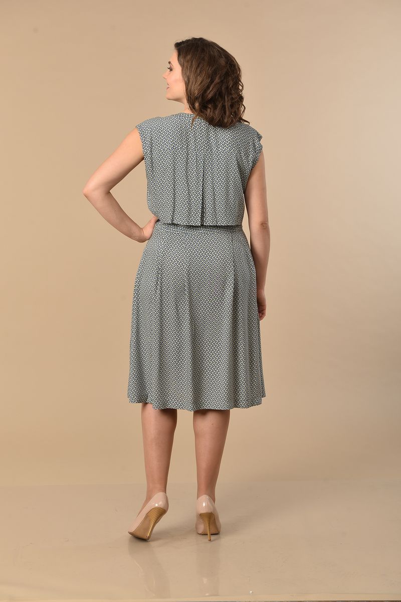 Платье Lady Style Classic 1134/1 синий-оливка