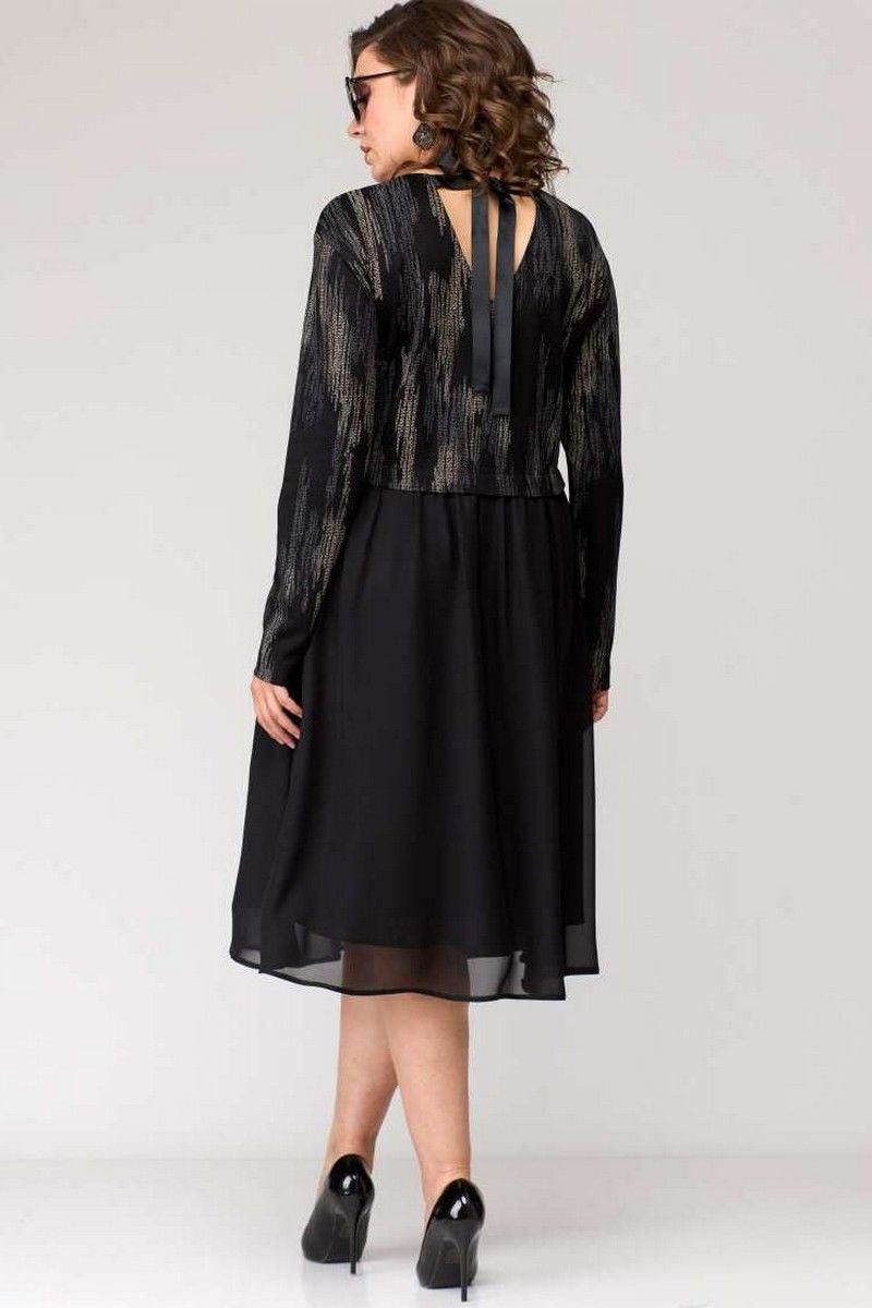 Платья EVA GRANT 7084 черный+принт